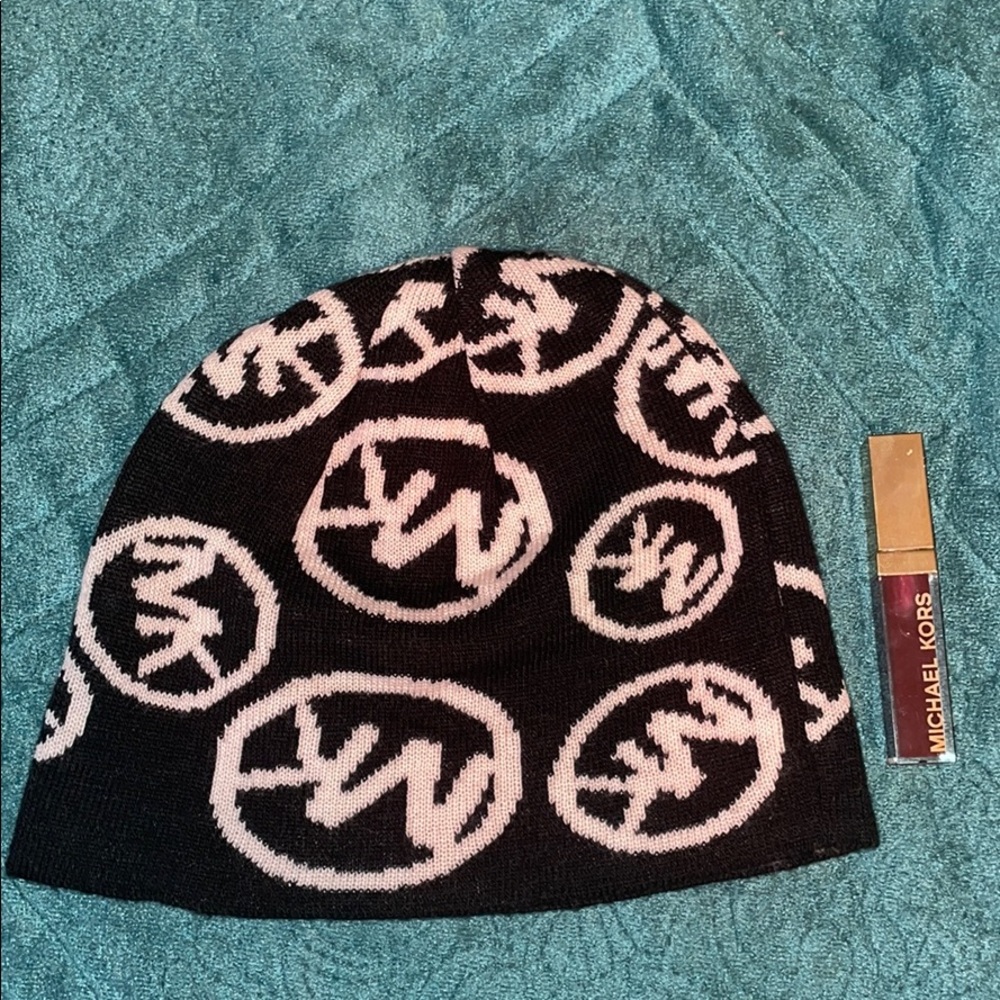 Michael Kors beanie and lip gloss